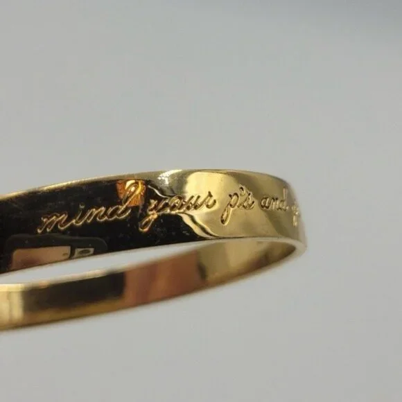 💛 Kate Spade Gold Mom Always Said Idiom Engraved Bangle Bracelet - Picture 7 of 7
